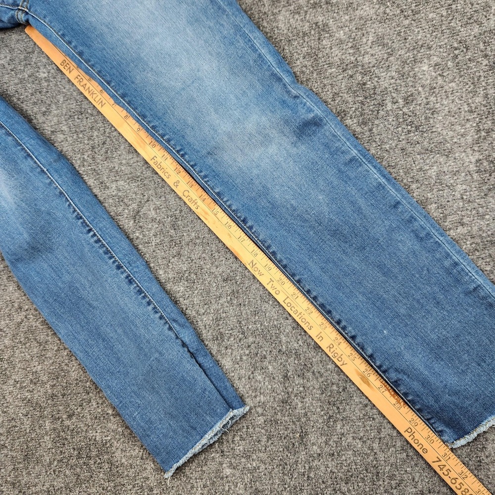 Judy Blue Straight Jeans Womens 7/28 Mid Rise Distressed Raw Hem Denim - Picture 7 of 9